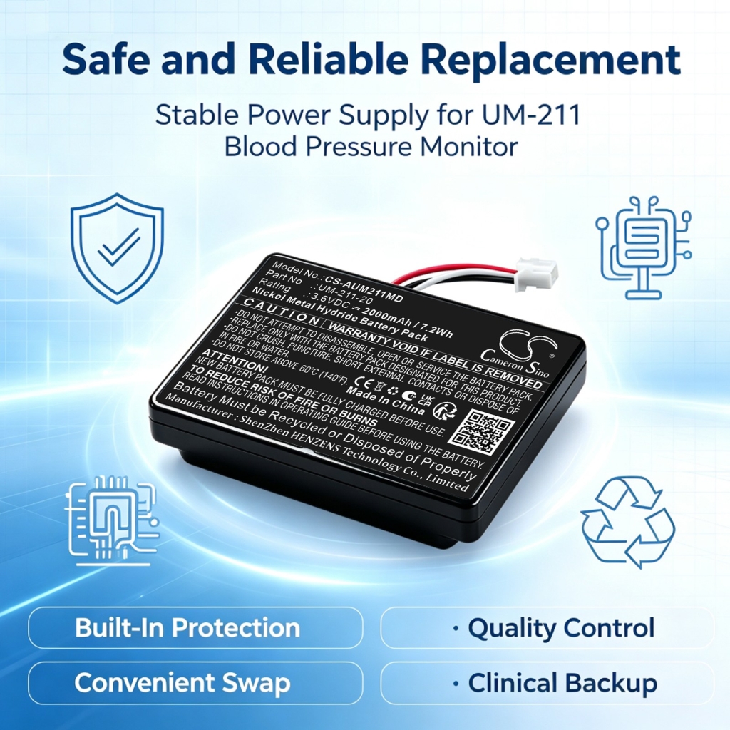 Batteries compatible with A&D Medical UM-211 Upper Arm Pressure Monitor CS-AUM211MD