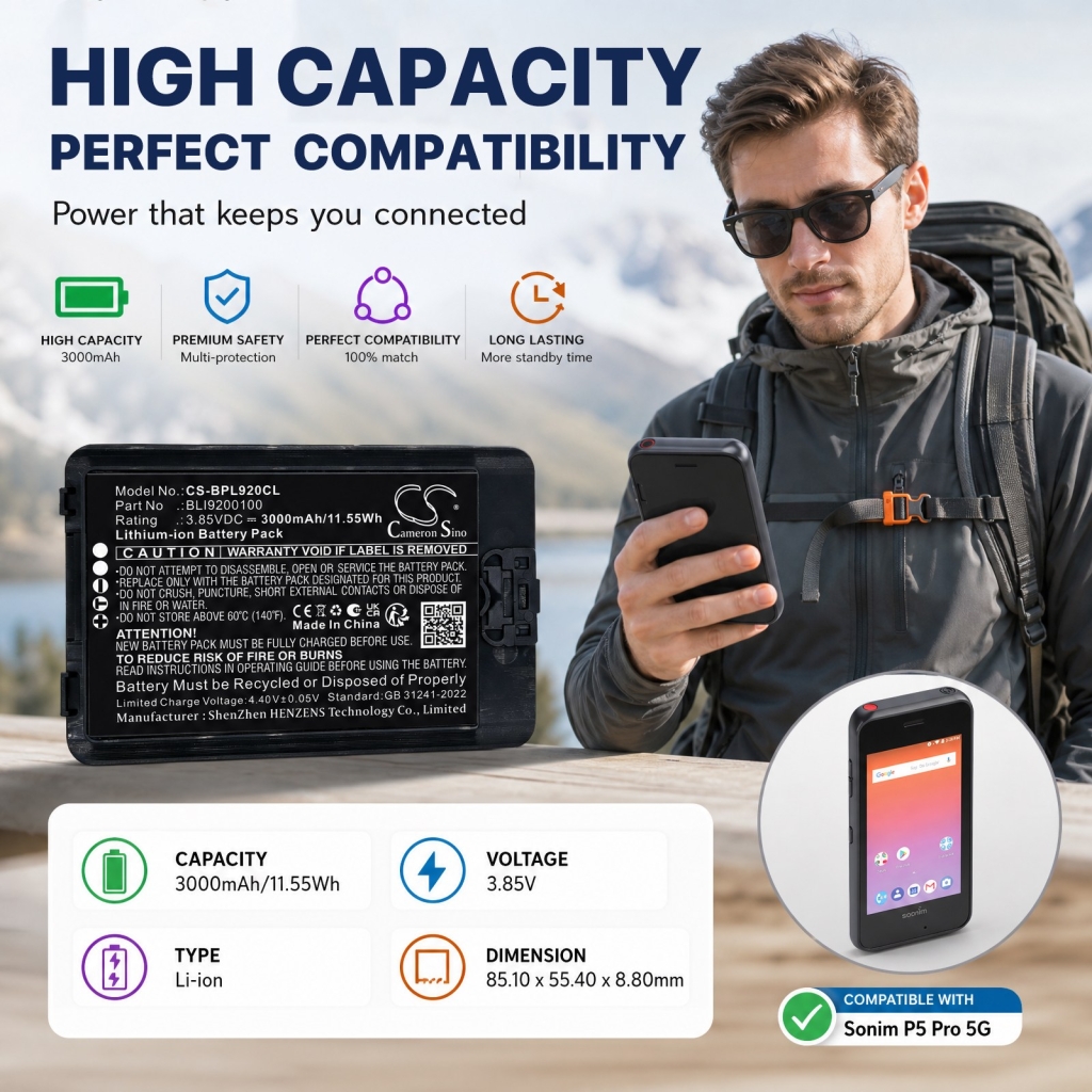 Batteries compatible with SpectraLink Versity 92 9240 9253 CS-BPL920CL