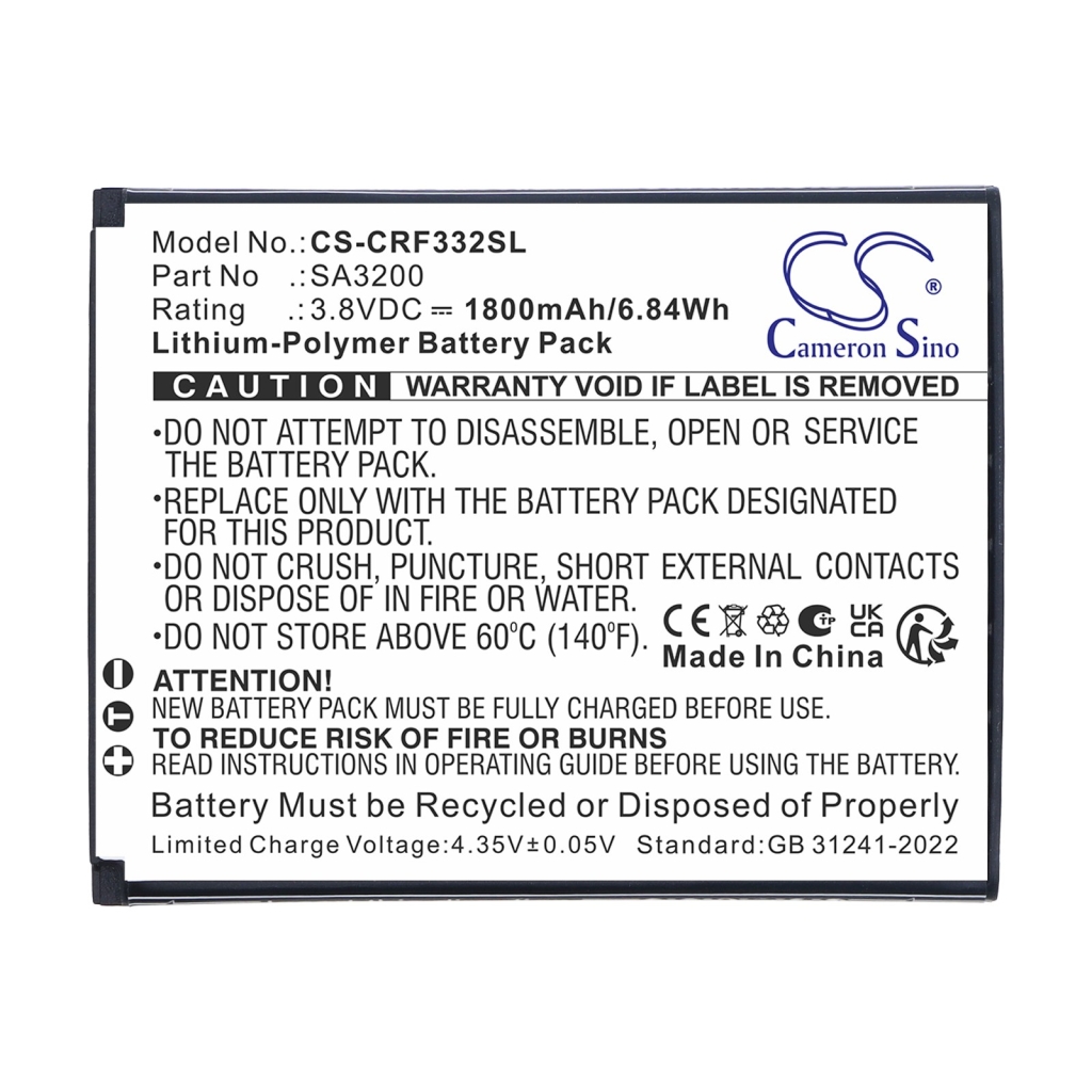 Batteries compatible with Consumer Cellular Iris Flip CS-CRF332SL