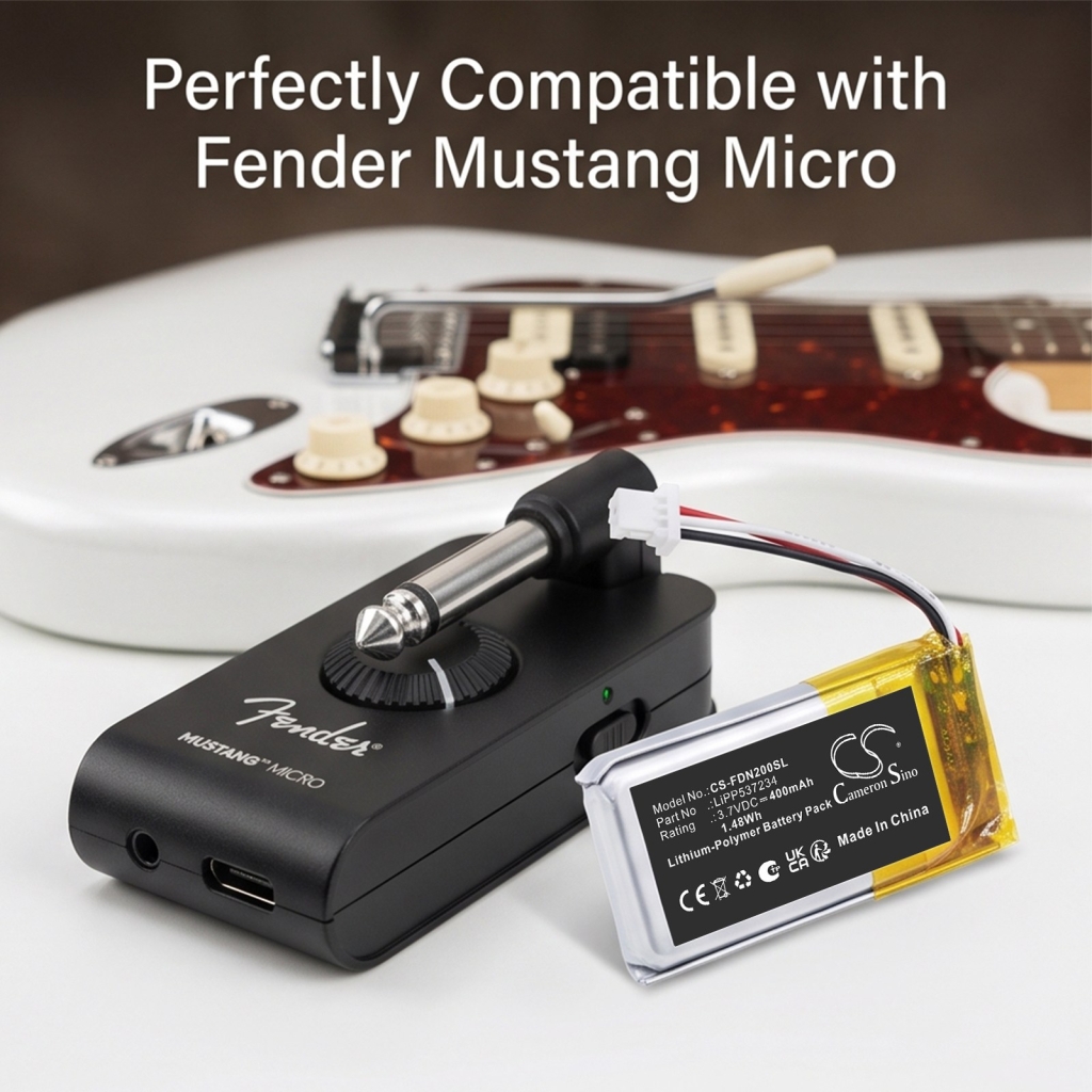 Batteries compatible with Fender F02-2311300/000 F02-2311300/000 CS-FDN200SL