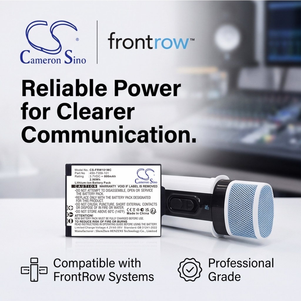 Batteries compatible with FrontRow Juno ISM-01 ISM-01 Pass-Around Microphone ITM-01 Pendant Microphone CS-FRW101MC
