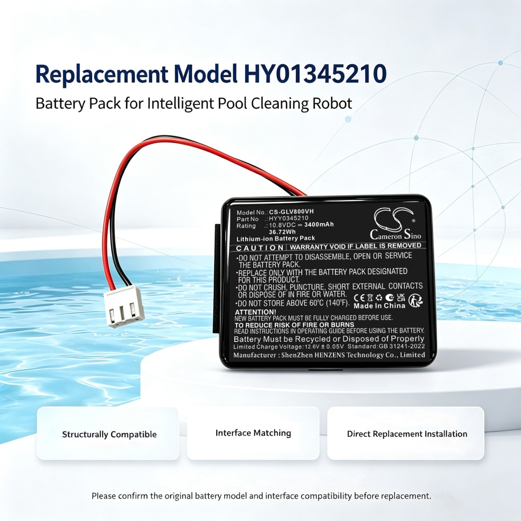 Batteries compatible with Gosvor LiteVac 800 Cordless Robotic Pool Cleaner CS-GLV800VH