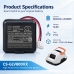 Batteries compatible with Gosvor LiteVac 800 Cordless Robotic Pool Cleaner CS-GLV800VX