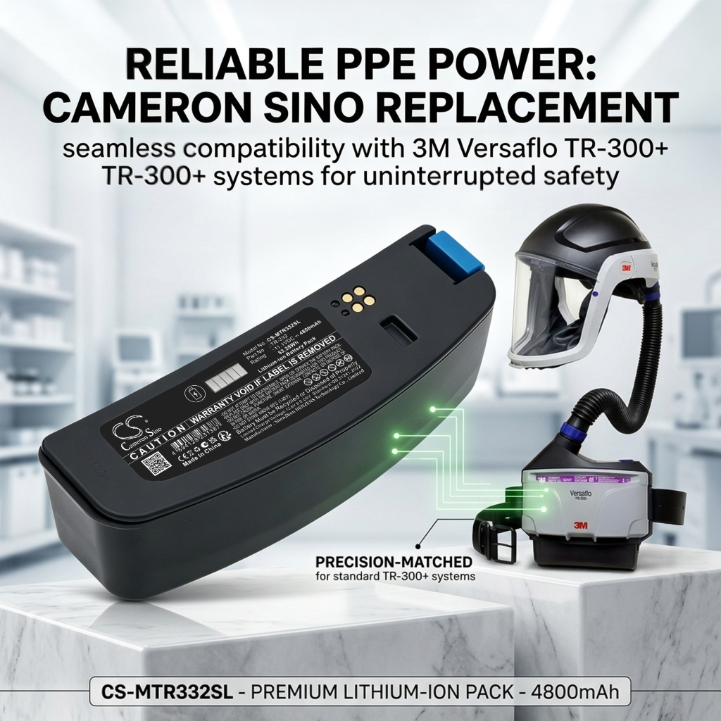 Batteries compatible with 3M Versaflo TR-300 PAPR TR-300N+ PAPR TR-301N PAPR CS-MTR332SL