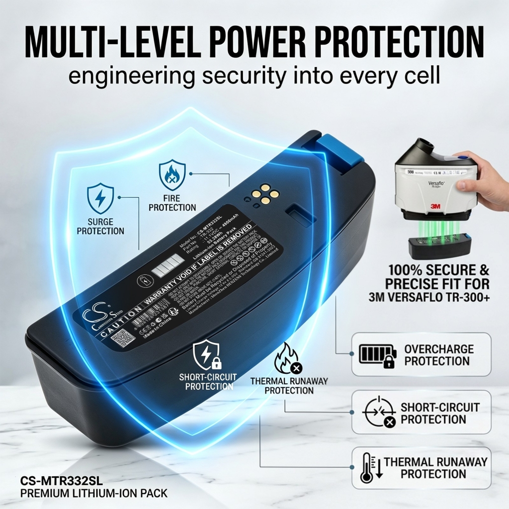 Batteries compatible with 3M Versaflo TR-300 PAPR TR-300N+ PAPR TR-301N PAPR CS-MTR332SL