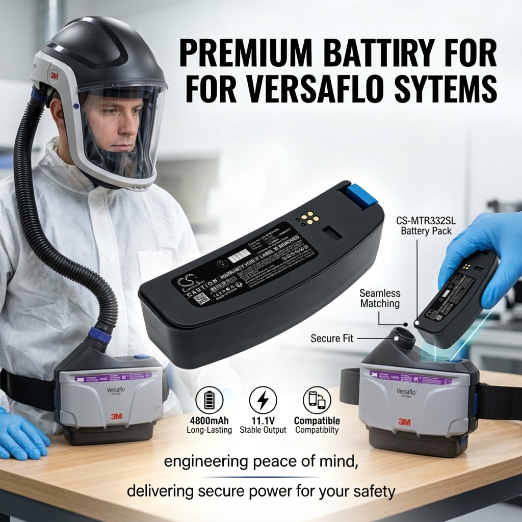 Batteries compatible with 3M Versaflo TR-300 PAPR TR-300N+ PAPR TR-301N PAPR CS-MTR332SL