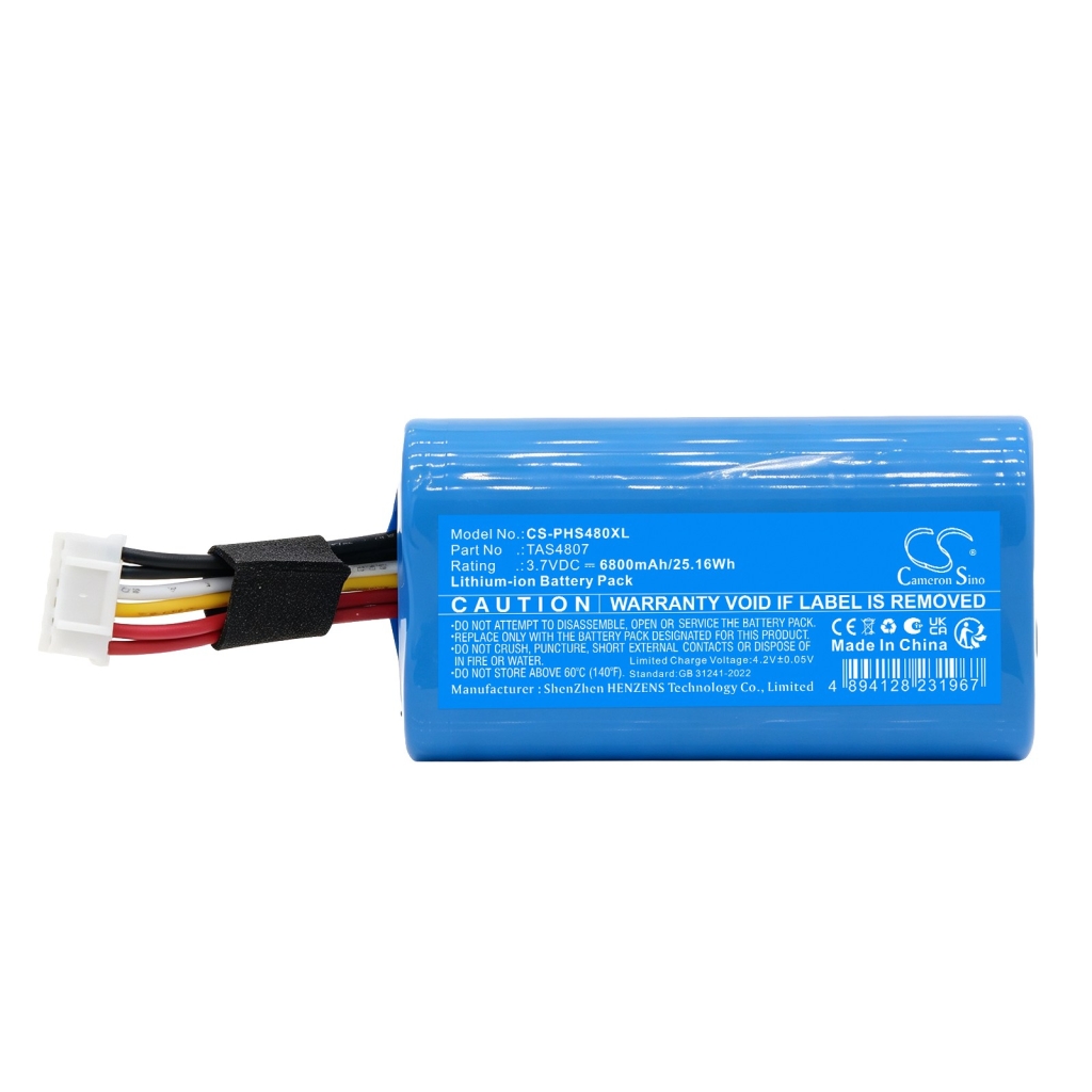 Batteries compatible with Philips S4807 Waterproof Wireless Bluetooth Speaker CS-PHS480XL