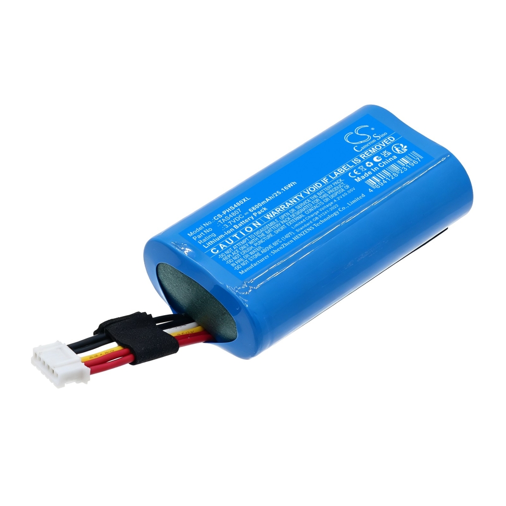 Batteries compatible with Philips S4807 Waterproof Wireless Bluetooth Speaker CS-PHS480XL