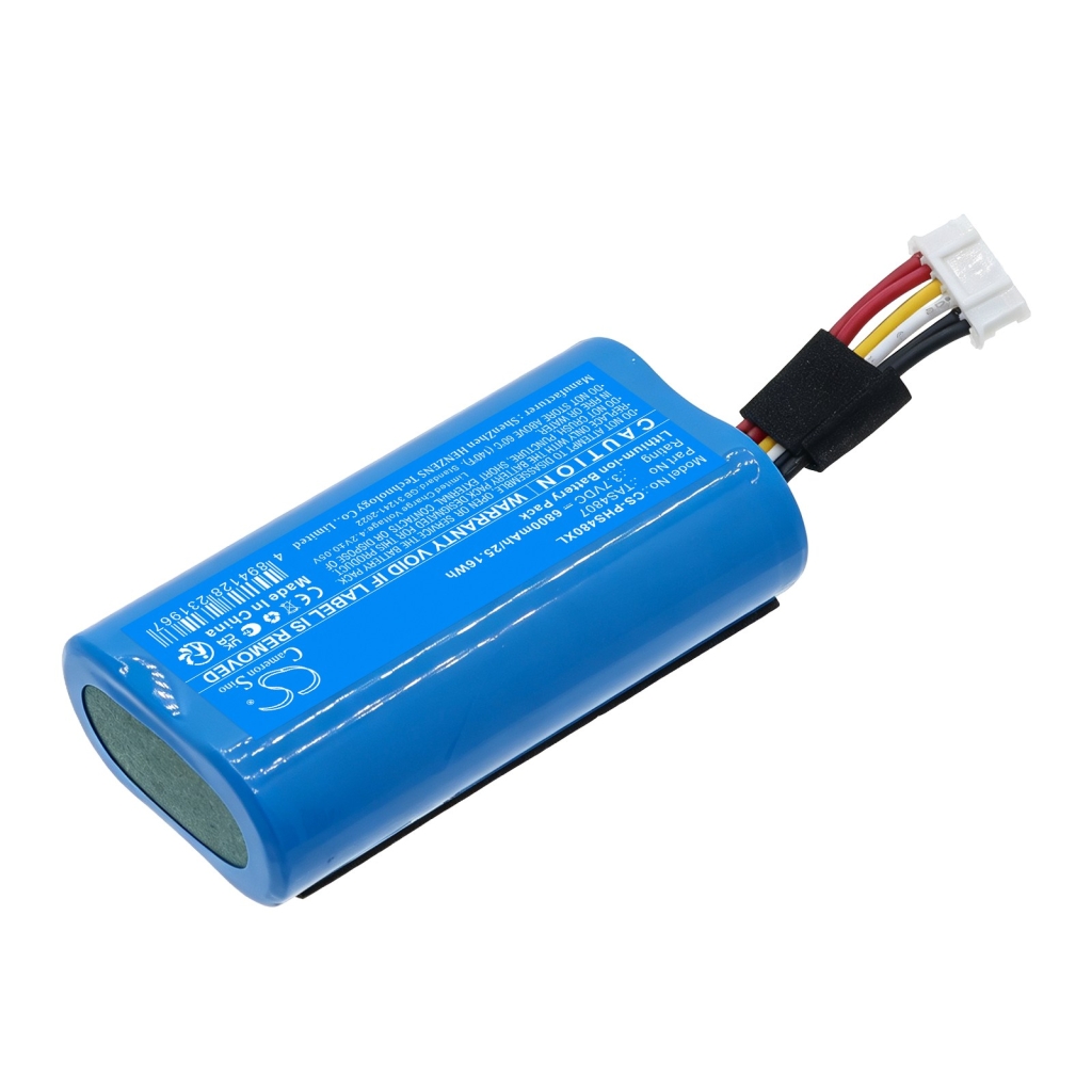 Batteries compatible with Philips S4807 Waterproof Wireless Bluetooth Speaker CS-PHS480XL