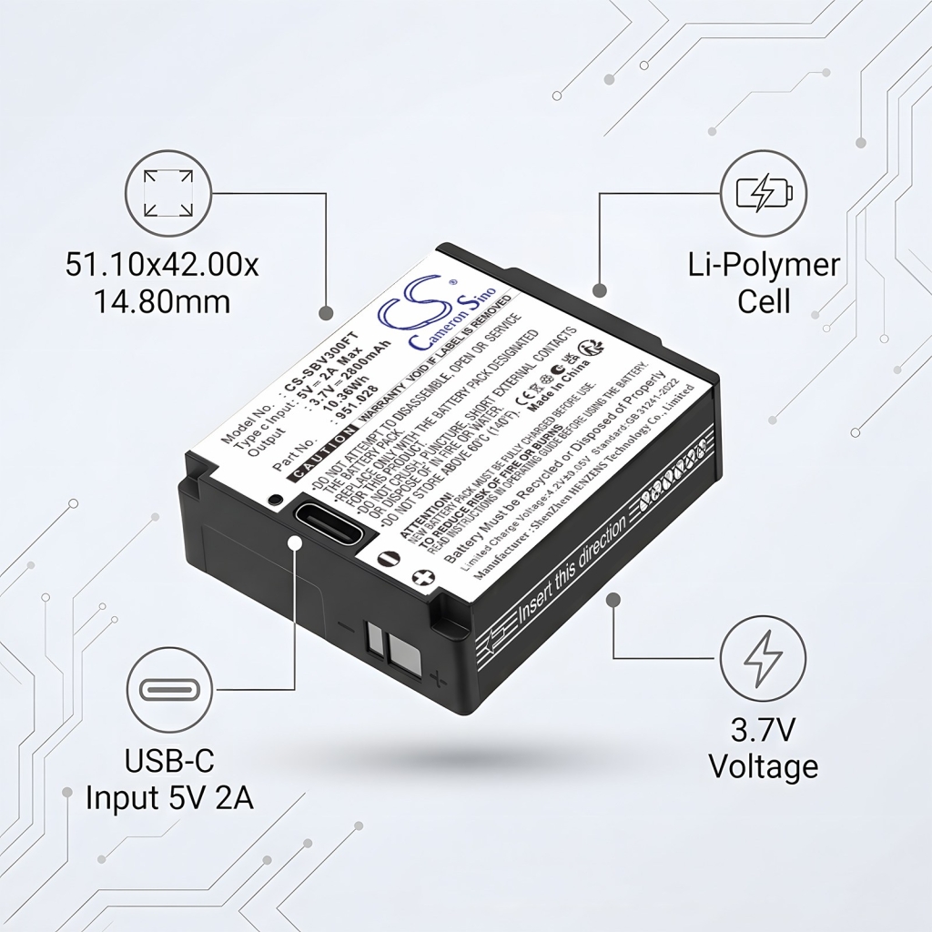 Batteries compatible with Suprabeam V3 Pro CS-SBV300FT