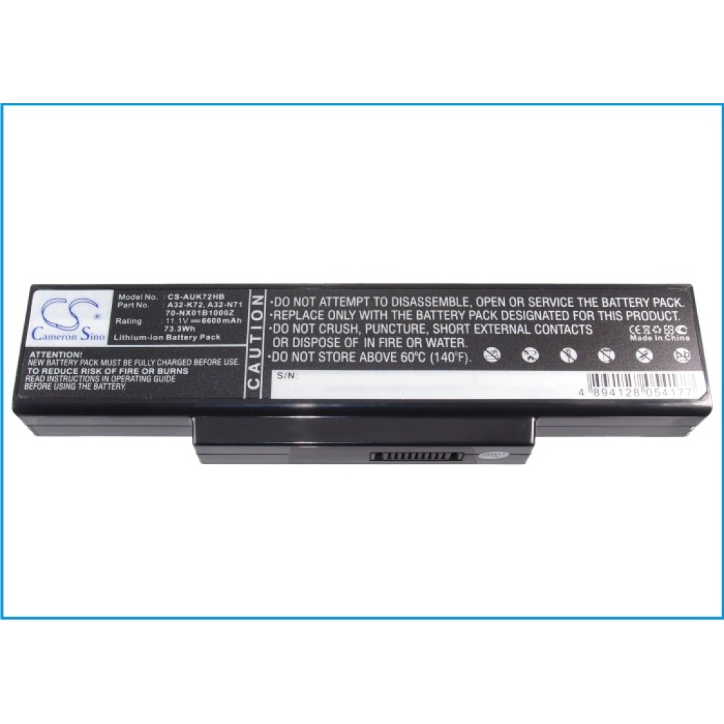 Notebook battery Asus K72JR
