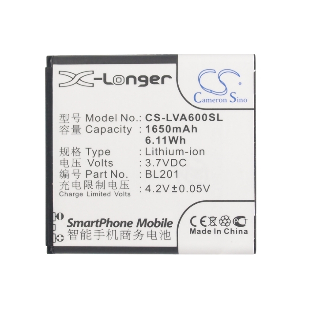 Compatible battery replacement for LENOVO BL201