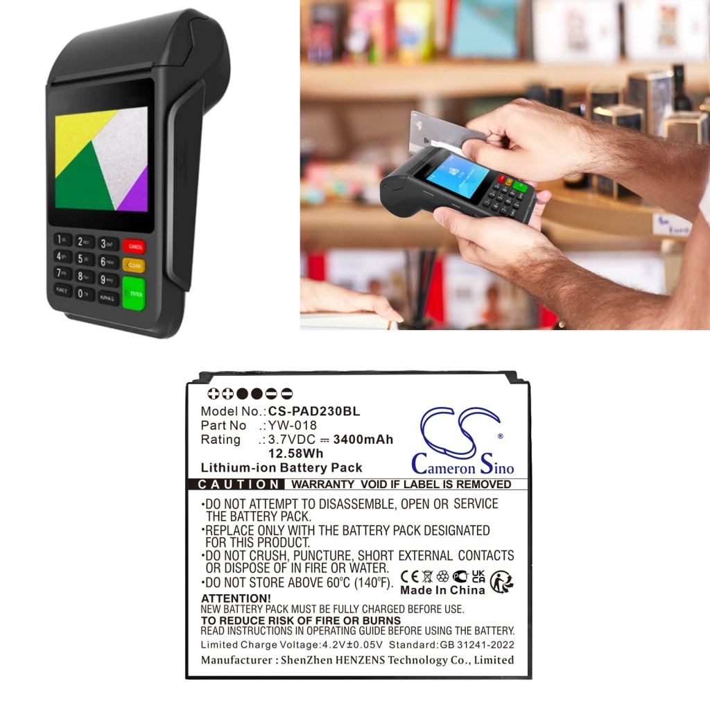 Payment Terminal Battery Pax CS-PAD230BL