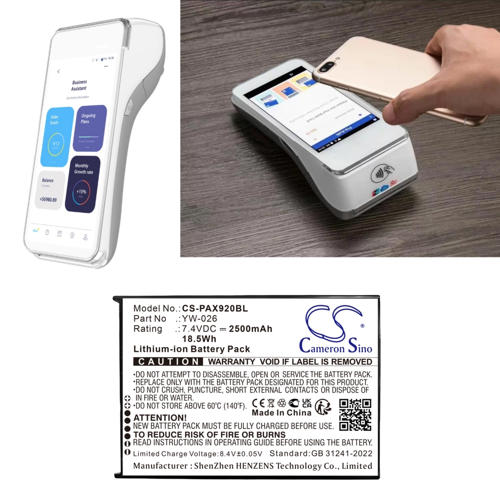 Payment Terminal Battery Pax CS-PAX920BL