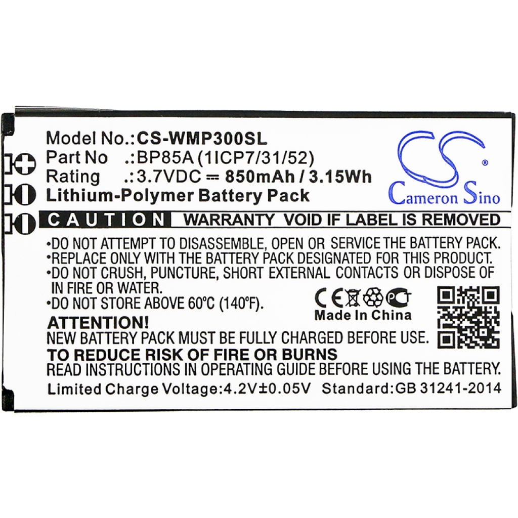 GPS, Navigator Battery Wm systems CS-WMP300SL