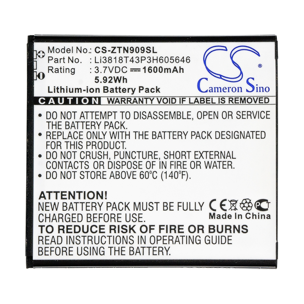 Battery Replaces Li3818T43P3H605646
