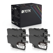 TCTK Ink Cartridges LC-424 4-pack Black compatible with Brother DCP-J 1200, DCP-J 1200 DW W WE, DCP-J 1200 WE ecopro, replaces LC424BK