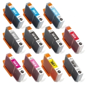 TCTK Ink Cartridges PFI-300CO PFI-300C PFI-300GY PFI-300MBK PFI-300M PFI-300PBK PFI-300PC PFI-300PM PFI-300R PFI-300Y 10-pack multicolor compatible with Canon imagePROGRAF PRO-300, replaces 4201C001