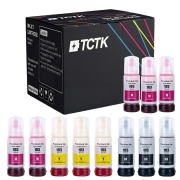 Multipack (12) Inks CMYK (Cyan/Magenta/Yellow/Black) Compatible with Epson EcoTank - Replaces E-103BK