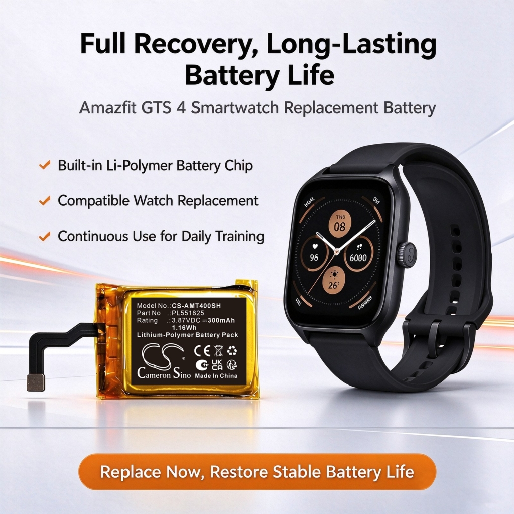 Batteries compatible with Amazfit A2168 A2168 CS-AMT400SH