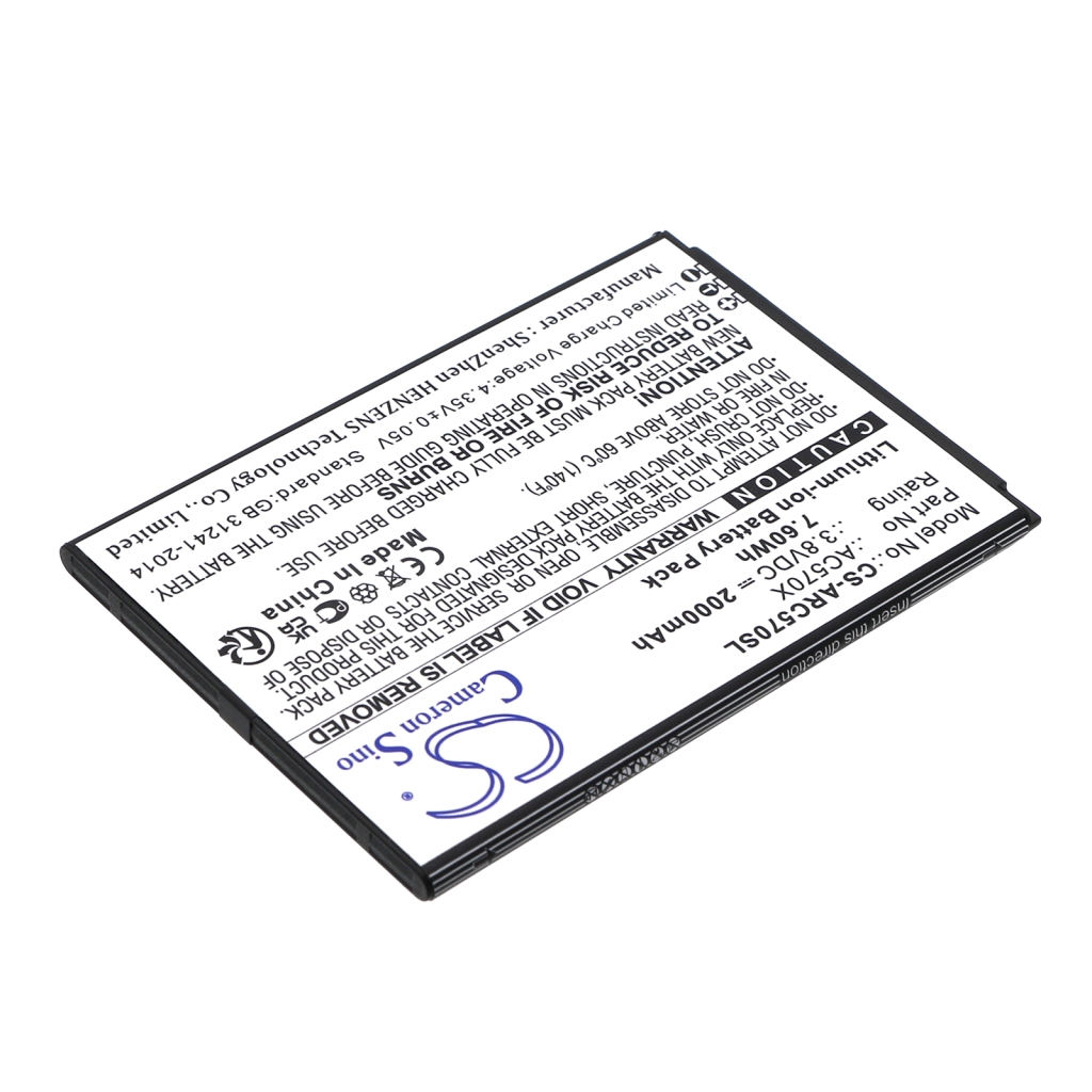 Compatible battery replacement for Archos AC570X