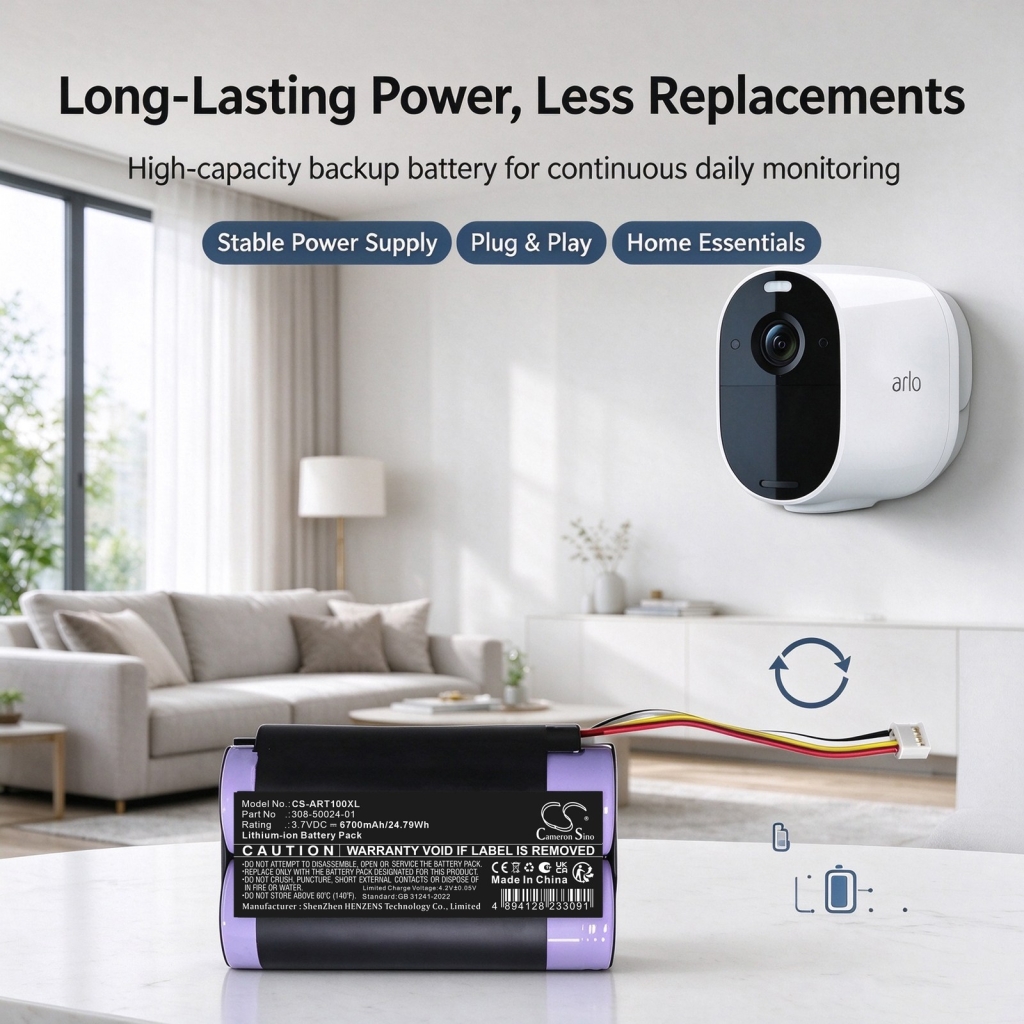 Batteries compatible with Arlo Essential Spotlight Security Camera VMC2030 Spotlight Single Wireless Camera VMC2030B Wireless Surveillance Camera CS-ART100XL