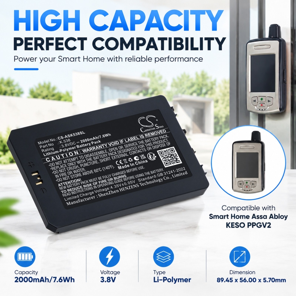 Battery for Assa Abloy KESO PPGV2