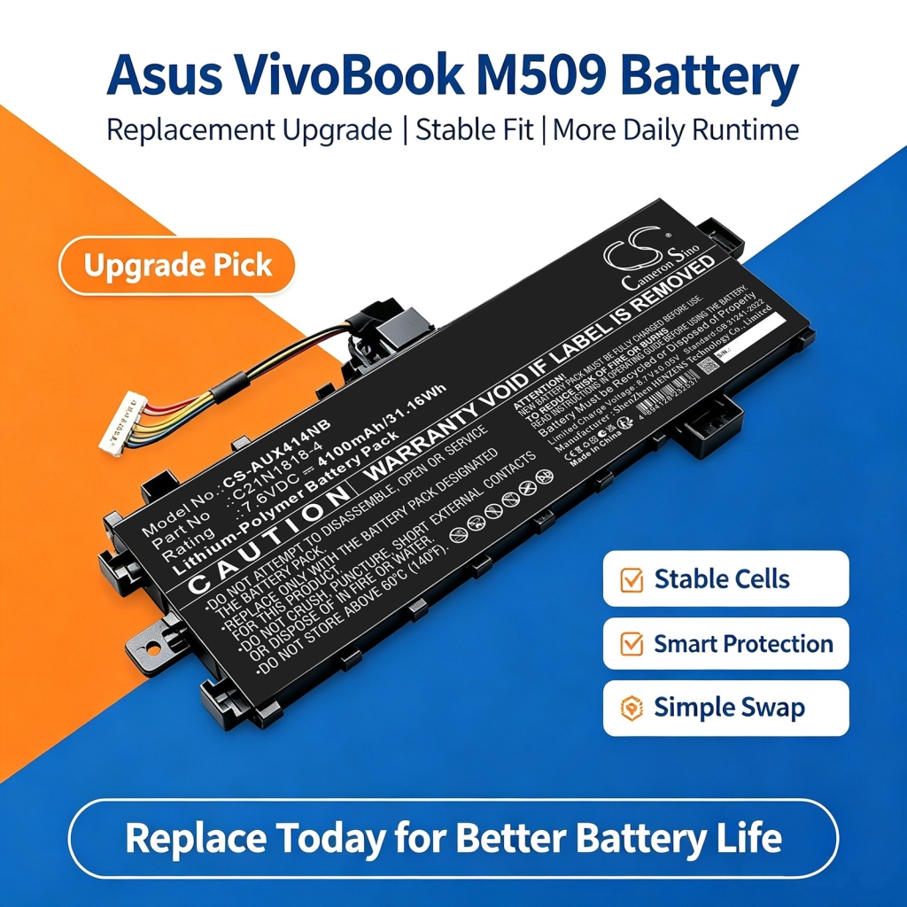 Batteries compatible with Asus VivoBook 15 X509FA-EJ561TS 15 X509FAEJ216T 15 X509FAEJ561TS CS-AUX414NB