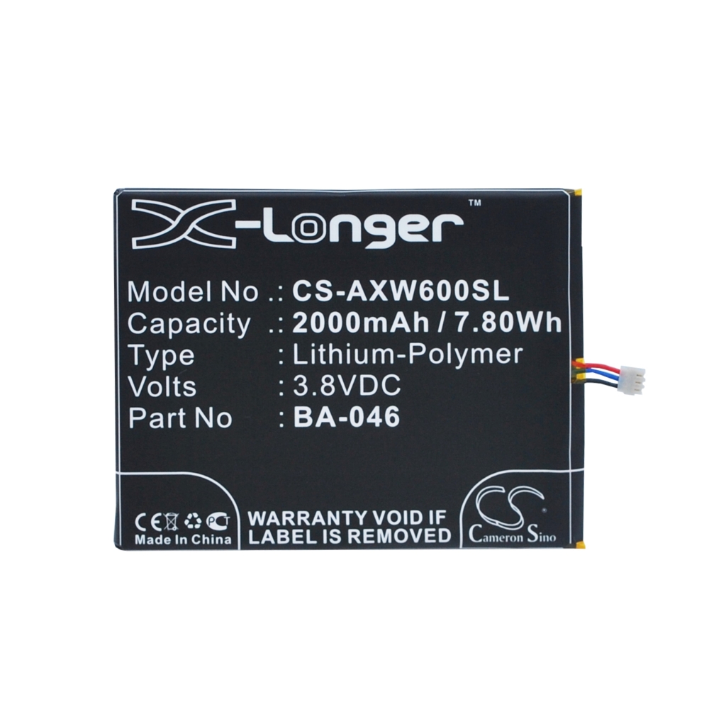 Battery compatible with Aux CS-AXW600SL