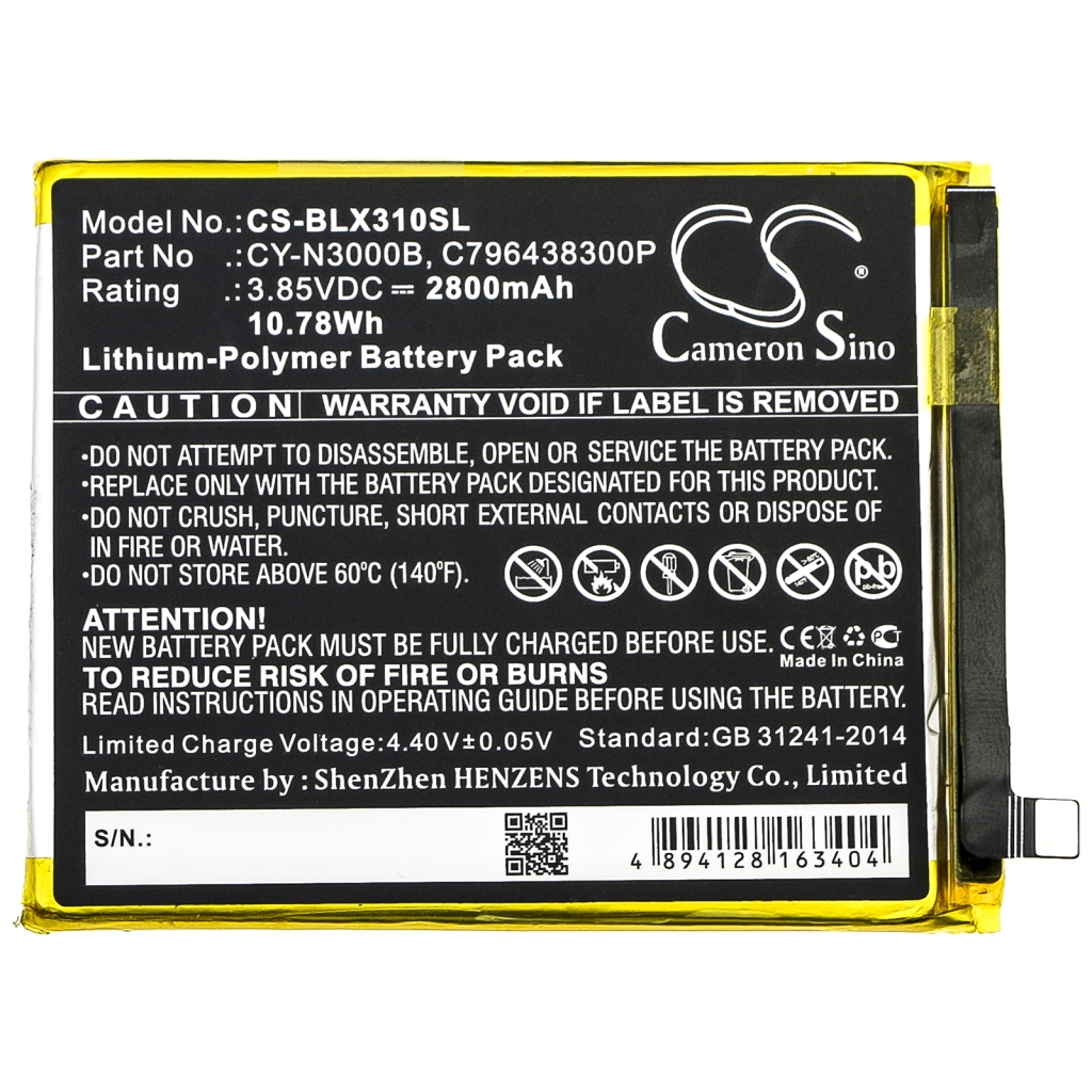 Battery compatible with BLU CS-BLX310SL