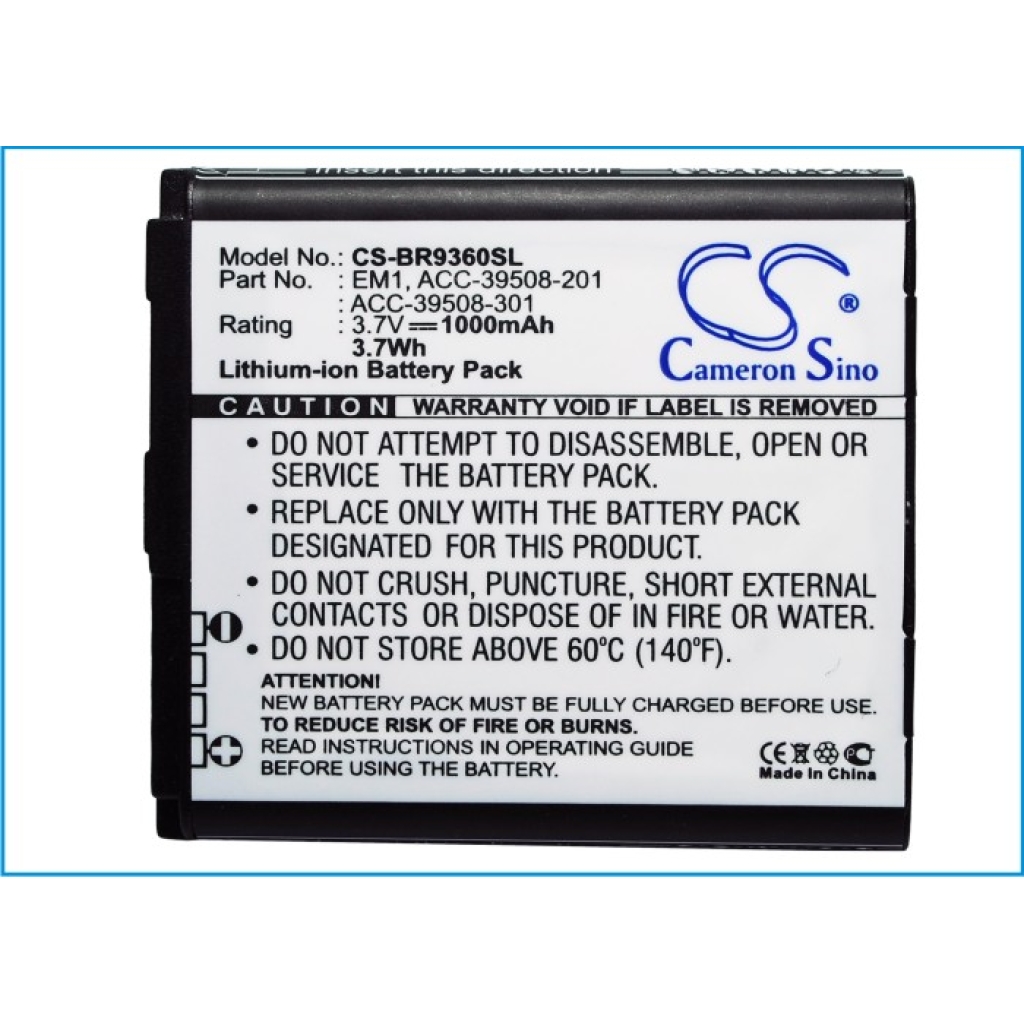 Battery compatible with Blackberry CS-BR9360SL