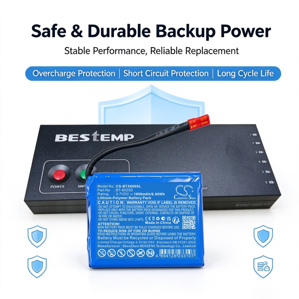Batteries compatible with Bestemp X6 X6 CS-BTX600SL