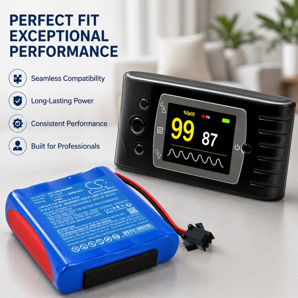 CS-CMU600MD blue battery pack with color pulse oximeter medical device context