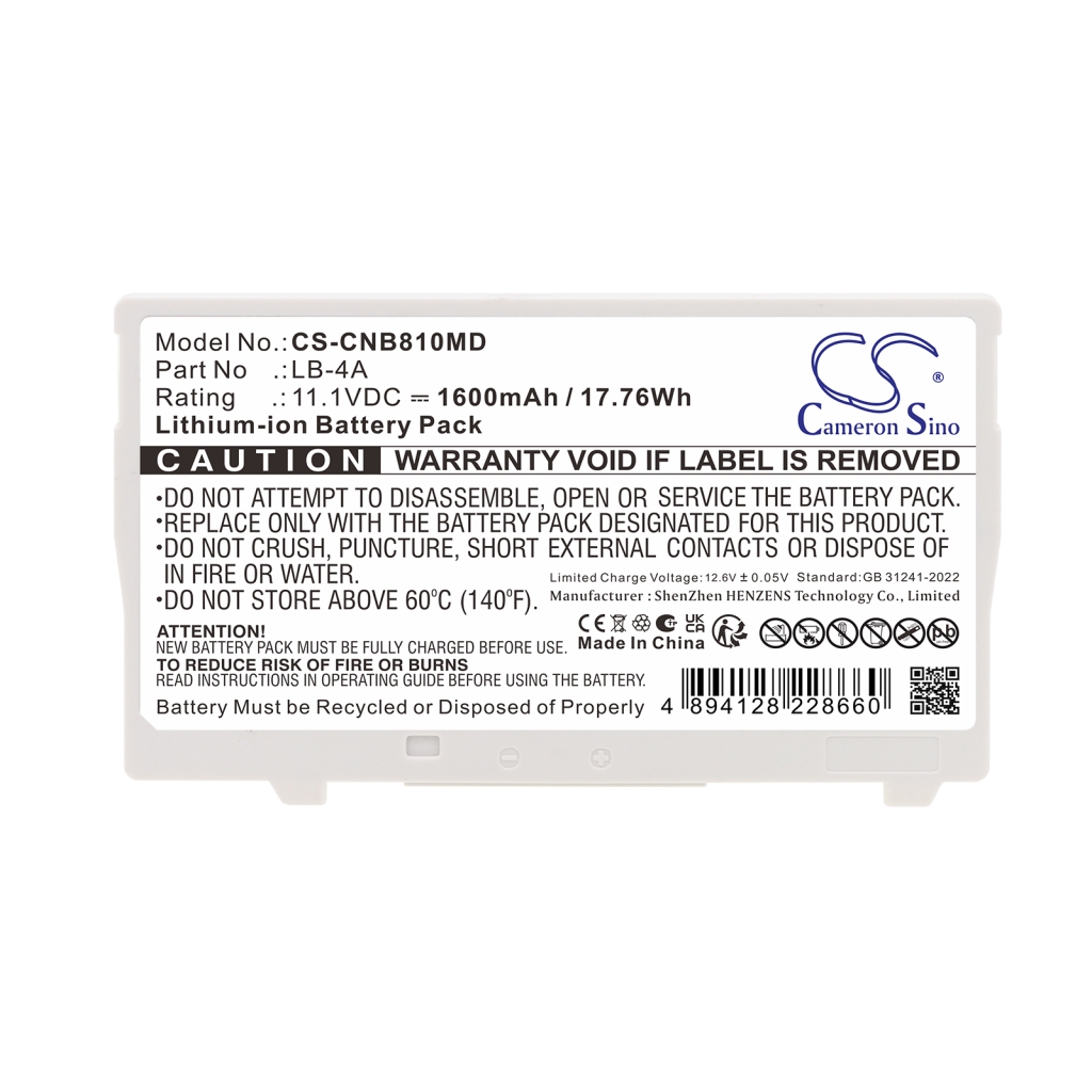 Battery compatible with Canon CS-CNB810MD