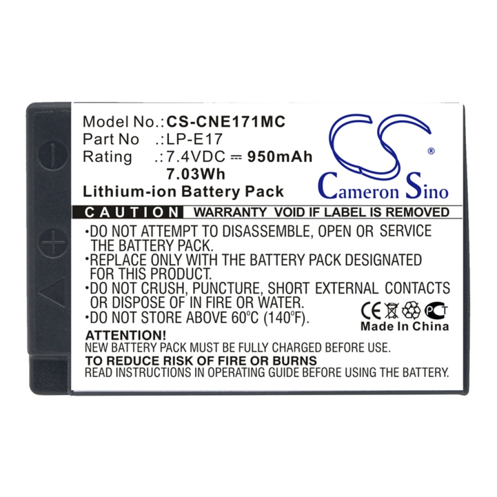 Battery compatible with Canon Saramonic CS-CNE171MC