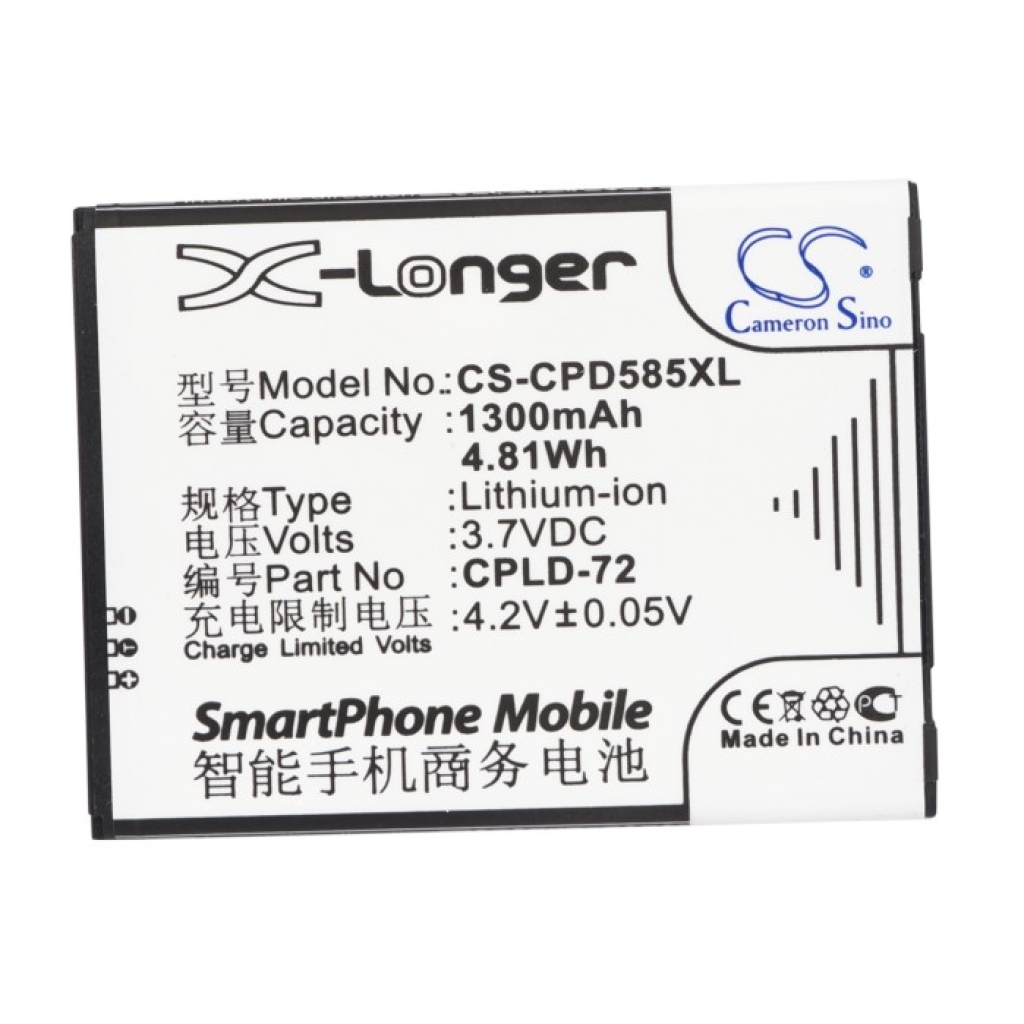 Cameron Sino CS-CPD585XL front label 1300mAh 3.7V flat