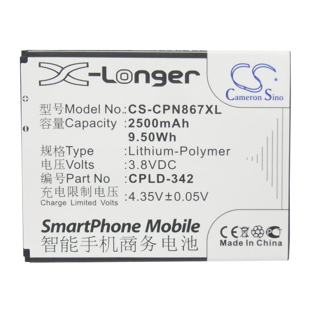 Battery compatible with Coolpad CS-CPN867XL
