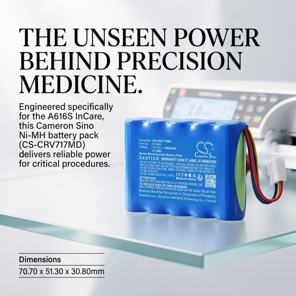 Batteries compatible with Codan Argus infusion pump 717 infusion pump A717V CS-CRV717MD
