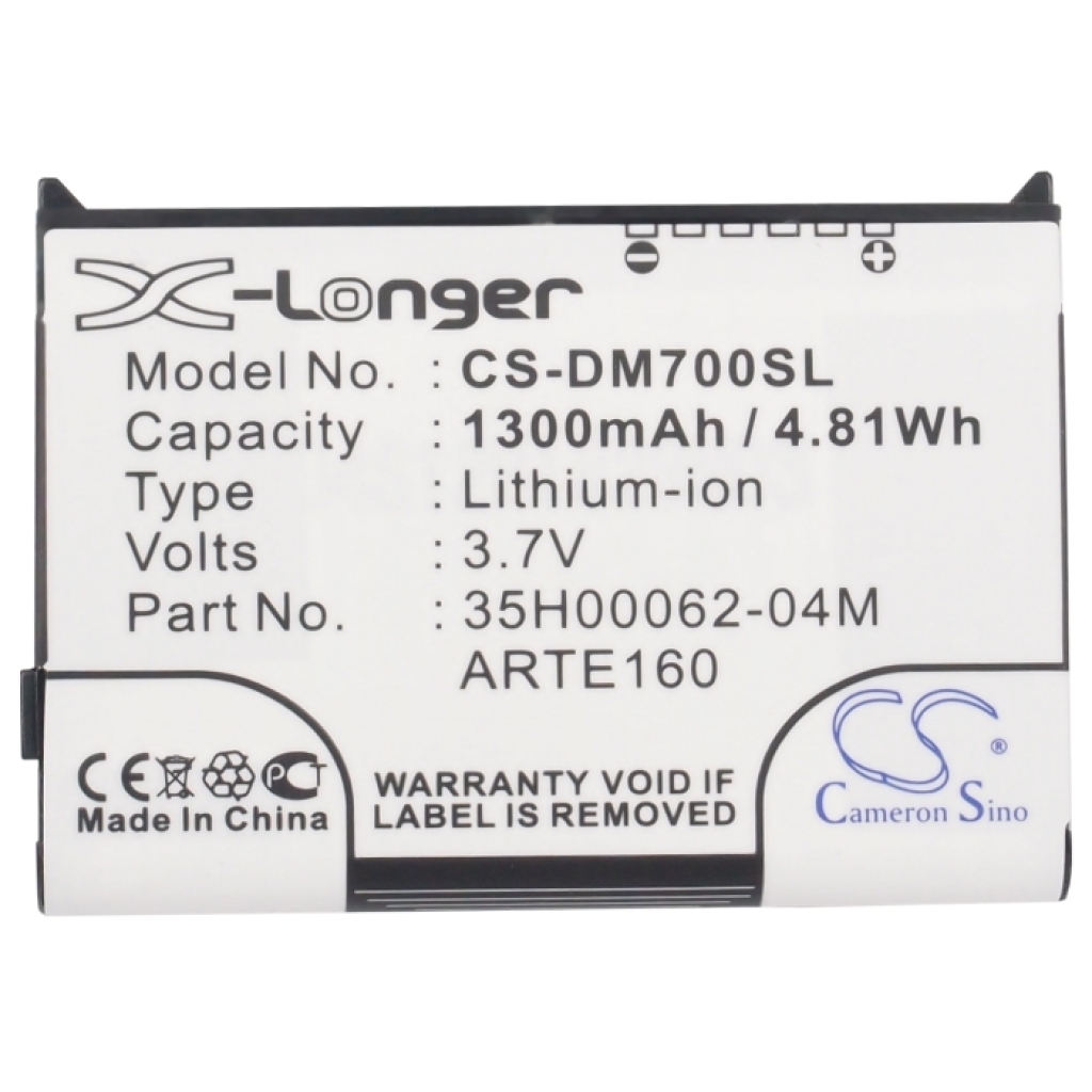 Battery compatible with HTC O2 Orange T-Mobile DOPOD Qtek CS-DM700SL