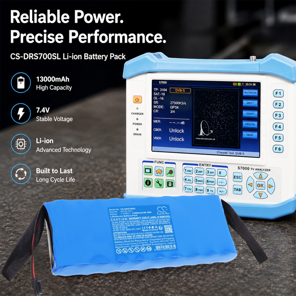 Cameron Sino CS-DRS700SL 13000mAh 7.4V for Deviser S7000 TV Analyzer
