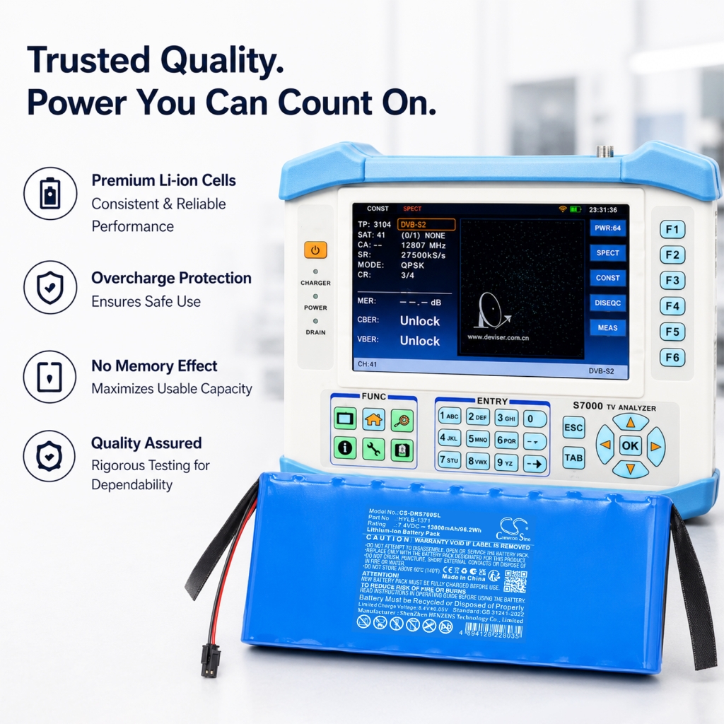Cameron Sino CS-DRS700SL 13000mAh Li-ion for Deviser S7000 TV Analyzer