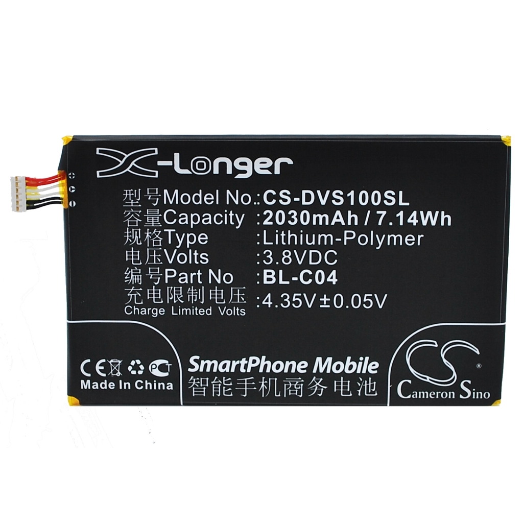 Battery compatible with DOOV CS-DVS100SL