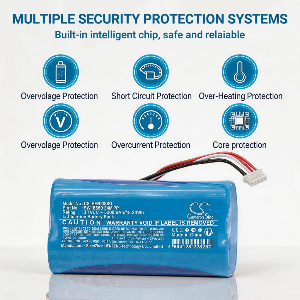 Battery compatible with Eufy CS-EFB200SL