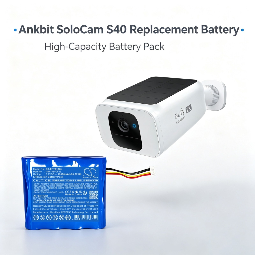 Batteries compatible with Eufy SoloCam S40 S40 Solar CS-EFT812XL