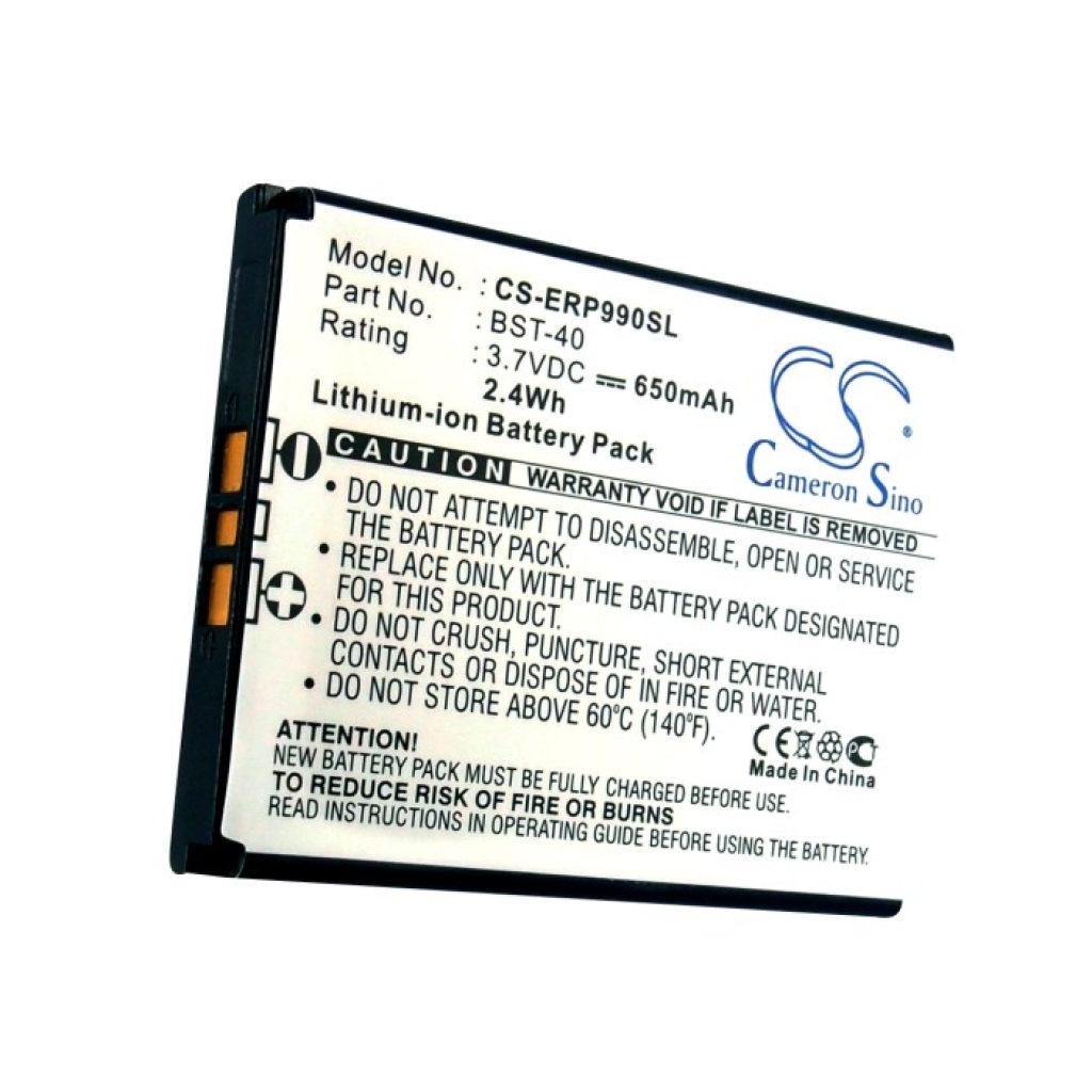 Battery compatible with Sony Ericsson CS-ERP990SL