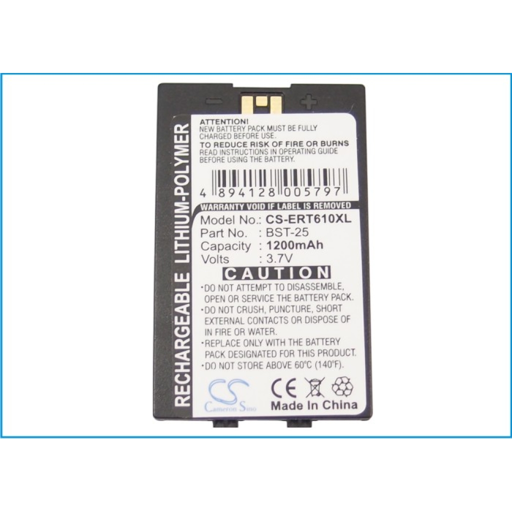 Battery compatible with Sony Ericsson CS-ERT610XL