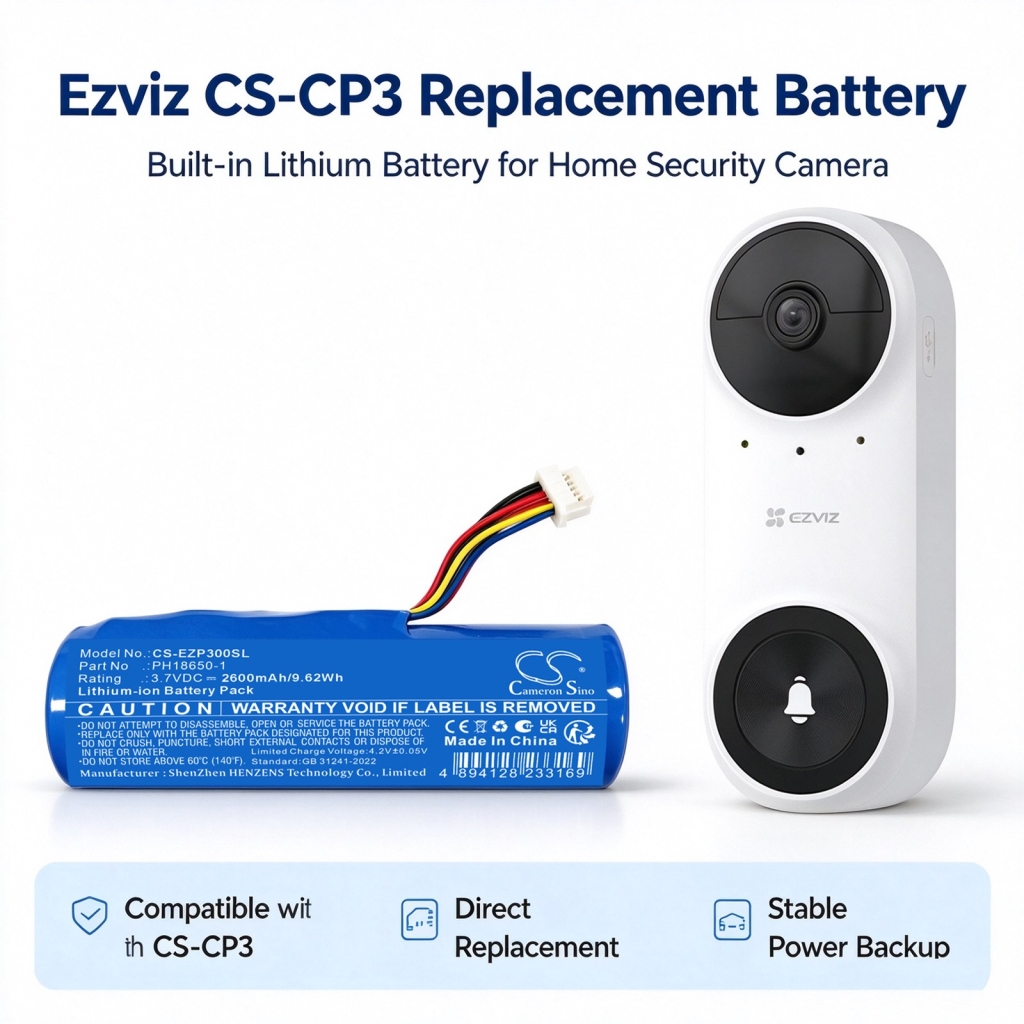 Batteries compatible with Ezviz CS-CP3 CS-CP3 CS-EZP300SL