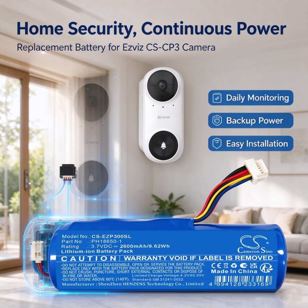 Batteries compatible with Ezviz CS-CP3 CS-CP3 CS-EZP300SL
