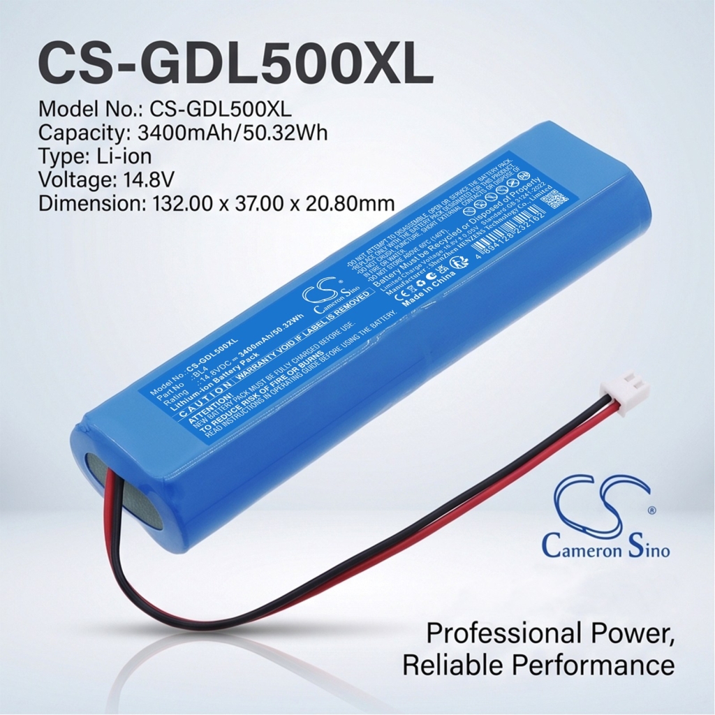 Batteries compatible with GODOX LC500 LC500 CS-GDL500XL