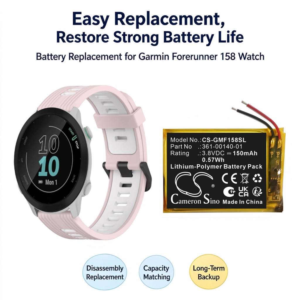 Battery for Garmin Forerunner 158